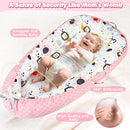 KISS GOLD Baby Lounger - Breathable Soft Cotton Cover Lounger Nest, Babies Essentials Gifts, Portable Infant Lounger for Baby Tummy Time Floor Playing Seated Support for Home and Travel by TinyTreasures Baby Boutique