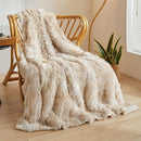 XeGe Tie Dye Plush Faux Fur Throw Blanket,Cream Soft 50x60 Shaggy Furry Blanket Throw, Fluffy Microfiber Velvet Couch Blanket, Comfy Ombre Fuzzy Lap Blanket for Bedroom Living Room Car Tie Dye Cream by CozyNest Decor