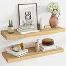 36 Inch Floating Shelves, 11.6 Inch Deep Floating Shelves for Wall, Floating Shelf with Invisible Brackets, Deep Shelves for Bathroom, Bedroom, Living Room, 2 Pack, Natural by CozyNest Decor