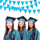 Sky Blue Party Decorations - Light Blue Triangle Pennant Banner Flag - Metallic Fabric Bunting for Graduation, Wedding, Retirement, Birthday, Under The Sea, Nautical, Ahoy, Party Decor Supplies by GreenHaven Gardens