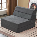 jela Foldable Sofa Bed Large Soft Foam Convertible Sleeper Chair Luxury Miss Fabric Fold Out Chair Bed Floor Couch with Back Support Floor Sofa for Living Room Bedroom (83"x33",Dark Gray) by CozyNest Decor