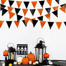 Black Orange Party Decoration Metallic Fabric Triangle Pennant Banner Flag Bunting Garland for Graduation Halloween Fall Autumn Thanksgiving Birthday Wedding Baby Shower Bridal Shower Party Supplies by GreenHaven Gardens