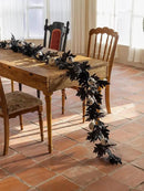MISSPIN 6FT Black Maples Leaf Garland, Halloween Fall Leaf Garland Artificial Hanging Black Maple Autumn Vine Fall Decor Maple Thanksgiving Halloween Home Decor by CozyNest Decor