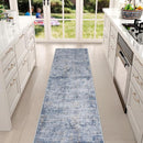 Runner Rug 2'6''x8' Kitchen Runner Rug: Modern Abstract Washable Area Rug with Non-Slip Backing, Thin Long Carpet Runner for Hallway, Bedroom, Laundry Room-Blue/Brown by TinyTreasures Baby Boutique