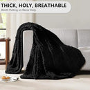 L'AGRATY Chunky Knit Blanket Throw: 72''x84'' Chenille Chunky Knitted Throw Blanket for Bed Couch - Handmade Thick Big Cable Knit Blanket - Large Chunky Crochet Rope Blanket for Home Decor(Black) by CozyNest Decor
