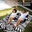 OLANLY Waterproof Outdoor Rug 6x9 ft, Reversible Outdoor Plastic Straw Rug with Leaf Pattern, RV Mat, Indoor Outdoor Carpet for Patio, Camping, Balcony, Deck, Backyard, Black & White by CozyNest Decor
