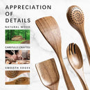Wooden Spoons for Cooking, Nonstick Cooking Utensil Set with 4 Piece Acacia Wooden Spatulas and Spoons for Cooking, Terrific for Everyday Kitchen Tasks by CozyNest Decor