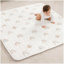 Comfy Cubs Square Kids Play Mat - 56 x 56 inches Soft Quilted Baby Floor Mat with Non-Slip Bottom - Plush Design for Toddlers' Playtime and Relaxation - Comfortable and Durable - Rainbow by TinyTreasures Baby Boutique