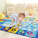 Kids Rugs for Playroom Washable, Educational and Fun Learning Rugs with ABC Alphabet Animals Shapes, Baby Toddler Children's Play Mat for Bedroom Classroom Nursery, 3x5 Feet, Blue by CozyNest Decor