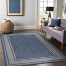 Beverly Rug Large Outdoor Rug 10x14 Modern Bordered Area Rugs for Indoor and Outdoor Patio Deck Porch Garden Waterproof Weather Sun Resistant Washable Outside Carpet (10 x 14 Navy) by CozyNest Decor