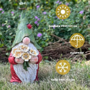 Garden Gnome Statue Outdoor Decor, Solar Garden Gnome Figurine Light, Resin Statues Sculpture for Patio Yard Lawn Outdoor Decorations by GreenHaven Gardens