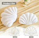 White Seashell Throw Pillows, Shell Shaped Throw Pillows, 13 Inch Soft Velvet Home Decorative Pillow Plush Cushion for Bed Couch Living Sofa Room Decor Accent Throw Pillow by CozyNest Decor