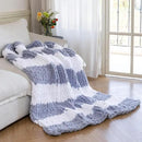 Chunky Knit Blanket - Luxury Soft Cozy 60 * 80 Throw Blanket,100% Woven Blanket Rope Knot Throw Blanket for Couch, Sofa, Home Decor, Gift - Machine Washable（White/Light Gray） by CozyNest Decor