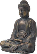Glitzhome GH20384 22.75" Indoor Outdoor Sitting Meditating Buddha Zen Statue, 22.75 Inch Tall, Bronze by GreenHaven Gardens