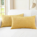 CaliTime Throw Pillow Covers Decorative 12 X 20 Inches Pack of 2 Cozy Chenille Cushion Cases for Couch Sofa Bed Living Room Home Gold by CozyNest Decor