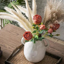 Kimdio White Ceramic Vase with 2 Handles, Modern Farmhouse Vases for Home Decor, Rustic Pottery Vase, Decorative Terracotta Flower Vase, Clay Small Vase, Centerpieces for Dining Table by GreenHaven Gardens