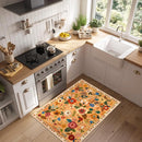 Floral 2x3 Area Rug Machine Washable Soft Print Boho Carpet Non Slip Doormat Low Pile Flower Area Rugs for Living Room Bedroom Nursery Kitchen Dining Room Indoor-Yellow/Orange by TinyTreasures Baby Boutique