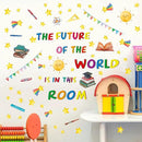 Colorful Inspirational Quote Wall Decals,The Future of The World is in This Room Stickers,Positive Classroom Wall Decals,Motivational Window Sticker for Classroom School Room Playroom Nursery by CozyNest Decor