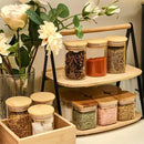 6oz Glass Food Storage Jars, Glass Jars with Bamboo Lids, Kitchen Storage Jars, Set of 6, Canisters with Airtight Lids for Spice, Coffee, Cookie, Pantry Organizers by CozyNest Decor