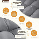 Egg Chair Cushion Replacement, Waterproof Outdoor Hanging Egg Swing Chair Cushions Pads, U-Shaped Thickened Cushions for Hanging Eggs Chair with Ties, 47x33x7 Inches (Grey) by GreenHaven Gardens