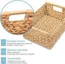 VATIMA Hyacinth Medium Wicker Basket 13.6x9.5x5.6" - With Handle, Living Room Decor, Rectangular Design by CozyNest Decor