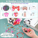 Assorted 180-240PCS Acrylic Beads for Bracelet Making, Bow Butterfly Candy Heart Gummy Bear Kawaii Aesthetic Bracelet Charms,Cute Beads for Jewelry Making DIY Necklace Keychain Phone Charm by TinyTreasures Baby Boutique