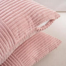 Fancy Homi 2 Packs Blush Pink Euro Decorative Throw Pillow Covers 28x28 Inch for Couch Bed Sofa, Farmhouse Boho Home Decor, Soft Corss Corduroy Patchwork Textured Square Cushion Case 71x71 cm by CozyNest Decor