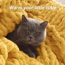 Chunky Knit Throw Blanket, 40''*50'' Knitted Throw Chenille Yarn for Bed Couch, Handmade Yellow Crochet Big Thick Blanket, Machine Washable Cute Comfy Blanket for Home Decor by CozyNest Decor