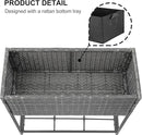 SUNNYPARK Tall Planters for Outdoor Plants Rattan Modern Elevated Planter Box with Removable Liners Indoor Outdoor Porch Patio Flower Pot (27.5’’ x 12’’ x 27.5’’) by CozyNest Decor