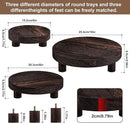 3 Pcs Wood Plant Stand Indoor Outdoor, Round Wood Riser for Decor 6/8/10" Wooden Stool Display Stand Flower Pot Holder Small Planter Tray Modern Potter Decorative for Desktop Counter Room by GreenHaven Gardens