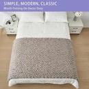 Bigacogo Chunky Knit Throw Blanket for Couch, 40x80 inches, 100% Hand Knitted with Thick Jumbo Chenille Yarn, Cozy Soft Large Rope Knot Cable Crochet Blankets for Sofa Bed Living Room, Taupe by CozyNest Decor