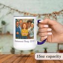 Personalized Coffee Mug, Custom Photo Caricature Gift, Funny Customized Coffee Gift for Men & Women, Custom Mugs with Pictures, Navy 15oz Father's Day Mug by TinyTreasures Baby Boutique
