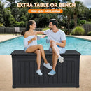 230 Gallon Double-Wall Resin Deck Box - Lockable Waterproof Outdoor Storage Box, 1000lbs Capacity & Doubles as Seating for Patio Furniture - Garden Tools, Pool Accessories (Black) by CozyNest Decor
