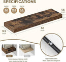 Dreamland 32 Inches Floating Shelves for Wall, 9.3" Deep Long Floating Shelves Set of 2, Large Display & Storage Shelf, Wall Shelf for Bathroom Bedroom Living Room Kitchen Office, Rustic Brown by CozyNest Decor
