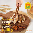 Riveira Premium Brown Bamboo Wooden Spoons for Cooking Set of 9 – Premium Brown Bamboo Wooden Cooking Utensils, Wooden Spatula, Wooden Spoon - Premium Quality Wooden Utensil Set for Non-Toxic Cooking by CozyNest Decor