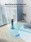 Uthfy 31 Inch Tower Fan for Bedroom, 120° Oscillating Quiet Standing Bladeless Fan With Remote, 7.5H Timer, 3 Speeds, 3 Modes, for Room, Dorm, Office, Black by CozyNest Decor