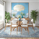 DCX Machine Washable Blue and Beige Area Rugs 5x7, Non Slip Stain Resistant Vintage Floral Rug for Living Room Bedroom Nursery, Soft Low Pile Large Carpet by CozyNest Decor