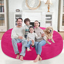 7FT Bean Bag Chair, Large Bean Bag Chairs with Memory Foam Filled, Fluffy Beanbag Sofa with Dutch Velvet Cover, Round BeanBag Chairs for Living Room, Playroom - Pink by TinyTreasures Baby Boutique