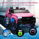 Hetoy 24V 2-Seater Truck Licensed Chevrolet Silverado Ride On Car Toy w/Parent Remote Control,4xSpring Suspension, 3 Speeds, Wireless Music, MP3 Player, Electric Vehicle Car for Kids, Pink by TinyTreasures Baby Boutique