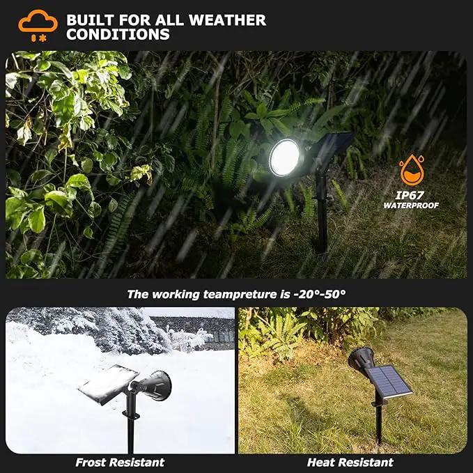 Solar Spot Lights Outdoor, 21 LEDs Brightness Solar Outdoor Lights IP67 Waterproof, 2-in-1 Adjustable Outdoor Lights Solar Powered for Yard Trees Patio Pathway Yard Flag - Cool White(6 Pack), photo 4 of 8