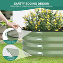 Galvanized Raised Garden Bed - 8×2×1ft Planter Raised Beds for Gardening | Oval Metal Garden Planter Box with Safety Edging and Bracing Rods for Vegetables Fruits and Flowers Oliver Green by GreenHaven Gardens
