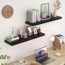 Fun Memories Black Floating Shelves 36 Inch Long, 9 Inch Deep Wall Shelves Set of 2, 36 x 9 Floating Shelf for Wall, Rustic Wood Floating Shelves for Kitchen, Living Room, Bedroom by CozyNest Decor