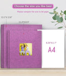 popotop Photo Album Self Adhesive with Picture Display Window,40 Pages DIY Scrapbooking Supplies Kit for 4x6 8x10 Picture,Linen Cover Memory Book for Baby Wedding, with Scraper and Metallic Pen by TinyTreasures Baby Boutique