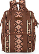 Wrangler Diaper Bag Backpack Aztec Travel Backpack Purses Western Multi-Function Baby Bags for Mom with Waterproof Insulated Pockets by TinyTreasures Baby Boutique