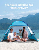 OutdoorMaster Beach Tent for 3/4 Person - Easy Setup Sun Shade Shelter, Portable Beach Shade Sun Canopy with UPF 50+ UV Protection, Removable Skylight Family Size by TinyTreasures Baby Boutique