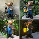 Solar Garden Statues -Highland Cow Lantern Outdoor Handmade Resin Statue with LED Light, and Welcome Holder for Patio, Yard, Gift Ideas (cow2) by CozyNest Decor
