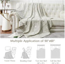 jinchan Boho 100% Cotton Muslin 50x60 Throw Blanket Lightweight 3-Layer Light Grey Blanket Washable Reversible Breathable Decorative Geometric Striped Patterned Soft Cozy for Sofa Bed All Season Gift by CozyNest Decor