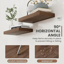 40 Inch Floating Shelves, 8 Inch Deep Floating Shelves for Wall, Hanging Shelf with Invisible Brackets, Deep Shelves for Bathroom, Bedroom, Living Room, Walnut, Set of 2 by CozyNest Decor