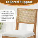 Westice Rattan Dining Chairs Set of 6, Farmhouse Natural Dining Room Chairs with Upholstered Cushion, Wood Armless Chairs for Kitchen/Restaurant by CozyNest Decor
