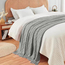 inhand Knitted Throw Blankets for Couch and Bed, Soft Cozy Knit Blanket with Tassel, Light Grey Lightweight Decorative Blankets and Throws, Farmhouse Warm Woven Blanket for Men and Women, 60"x80" by CozyNest Decor
